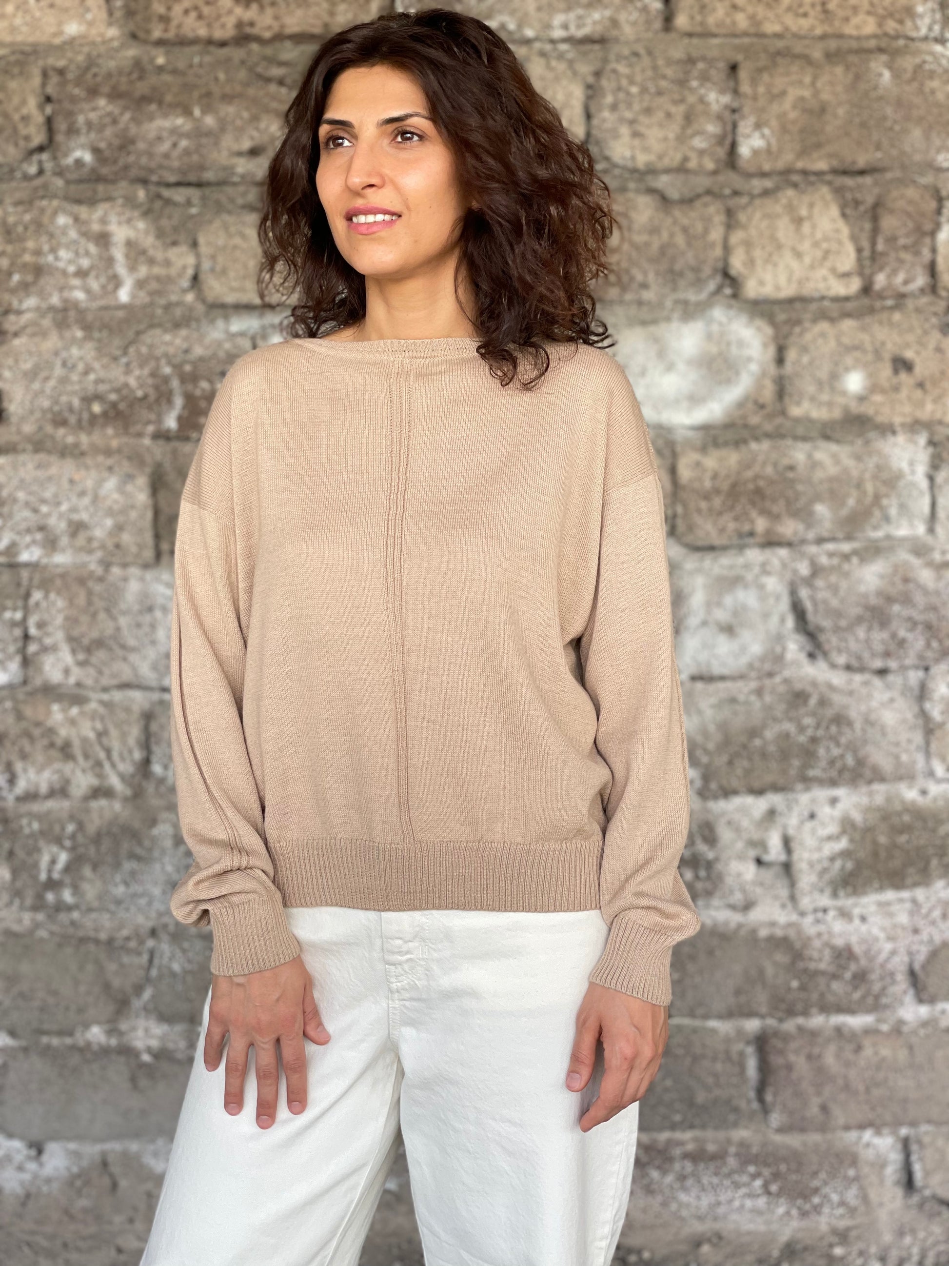 Alpaca Wool Sweater in camel color