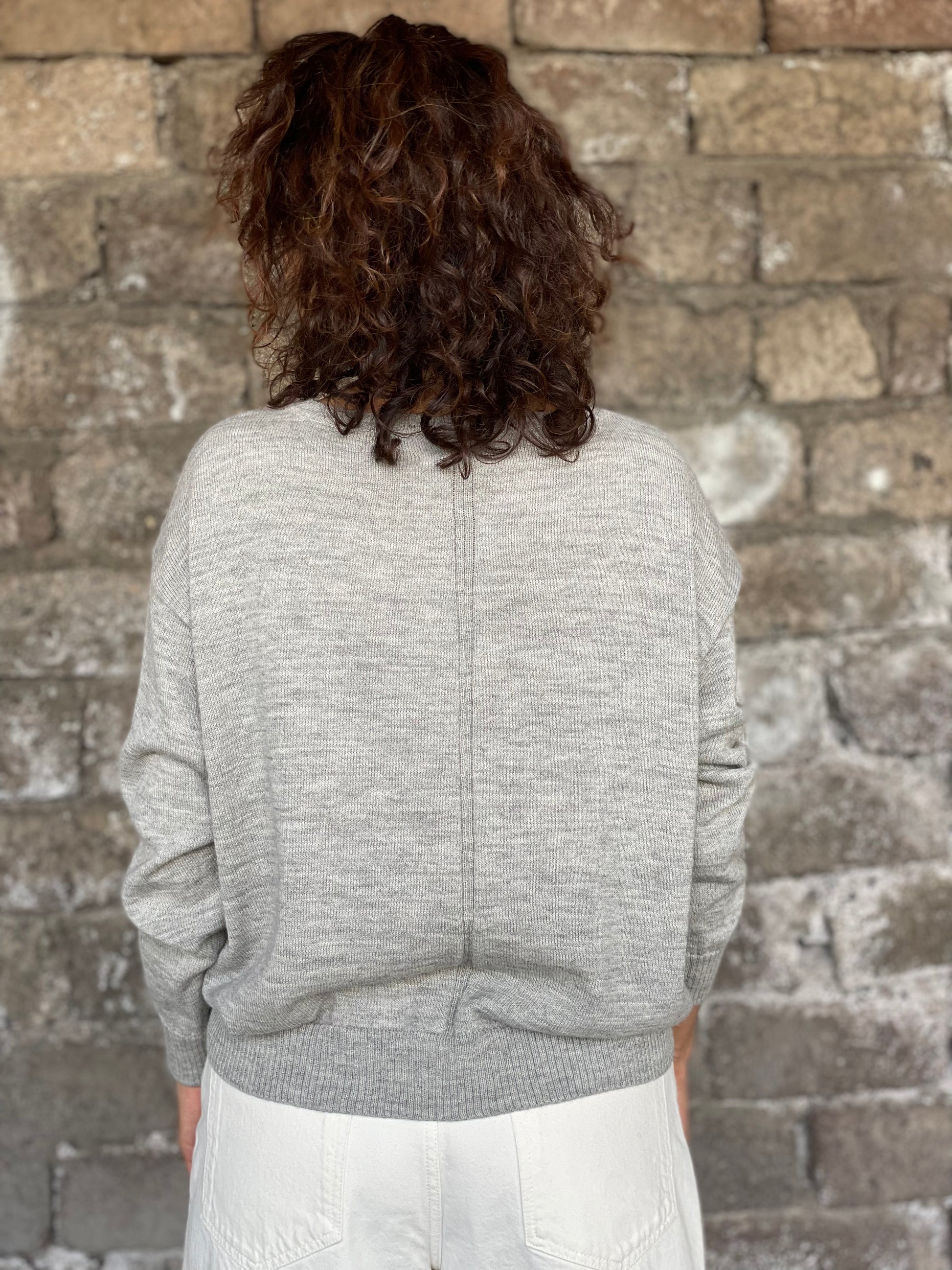 Alpaca Wool Sweater in grey color