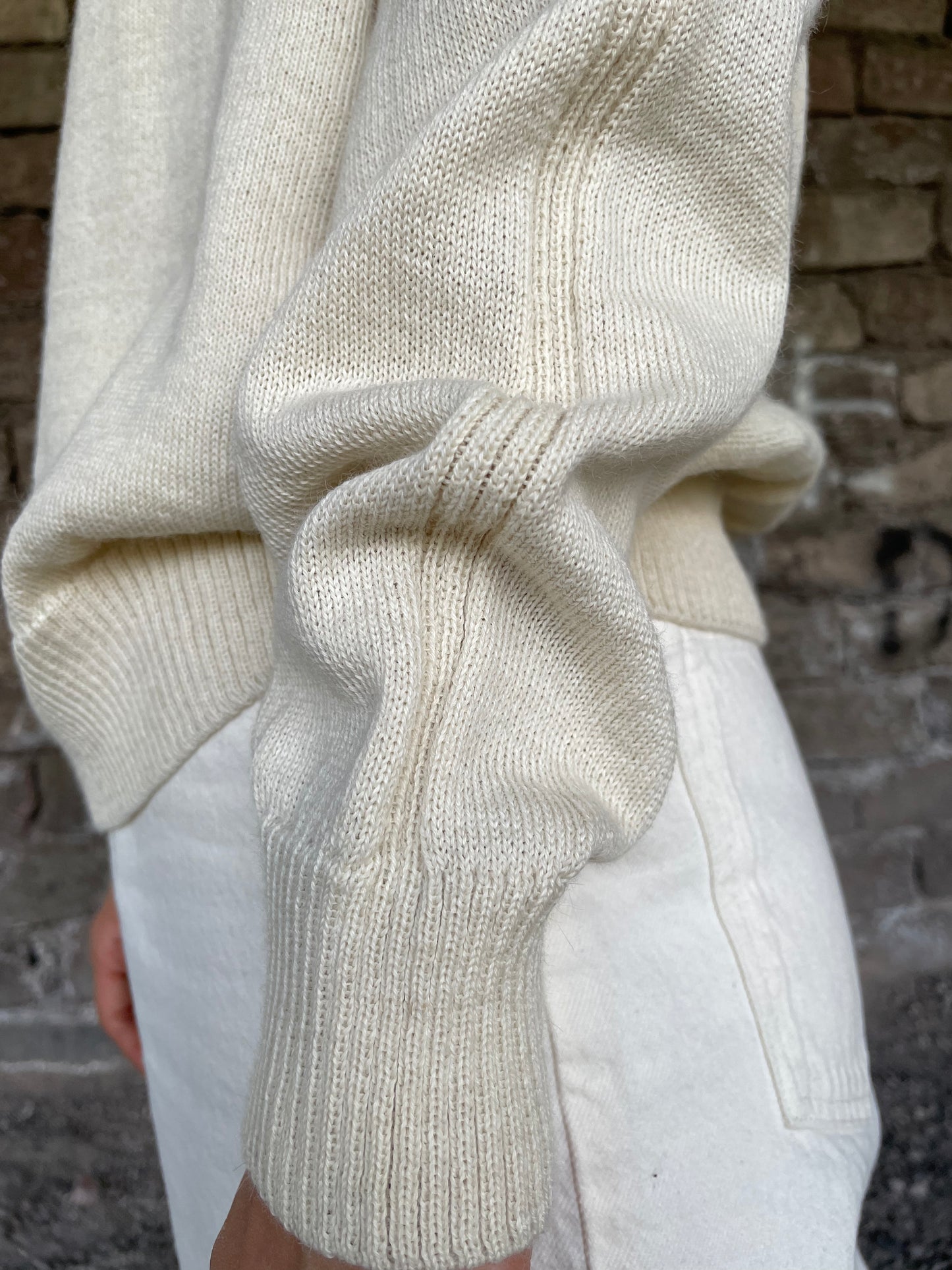 Alpaca Wool Sweater in off-white color