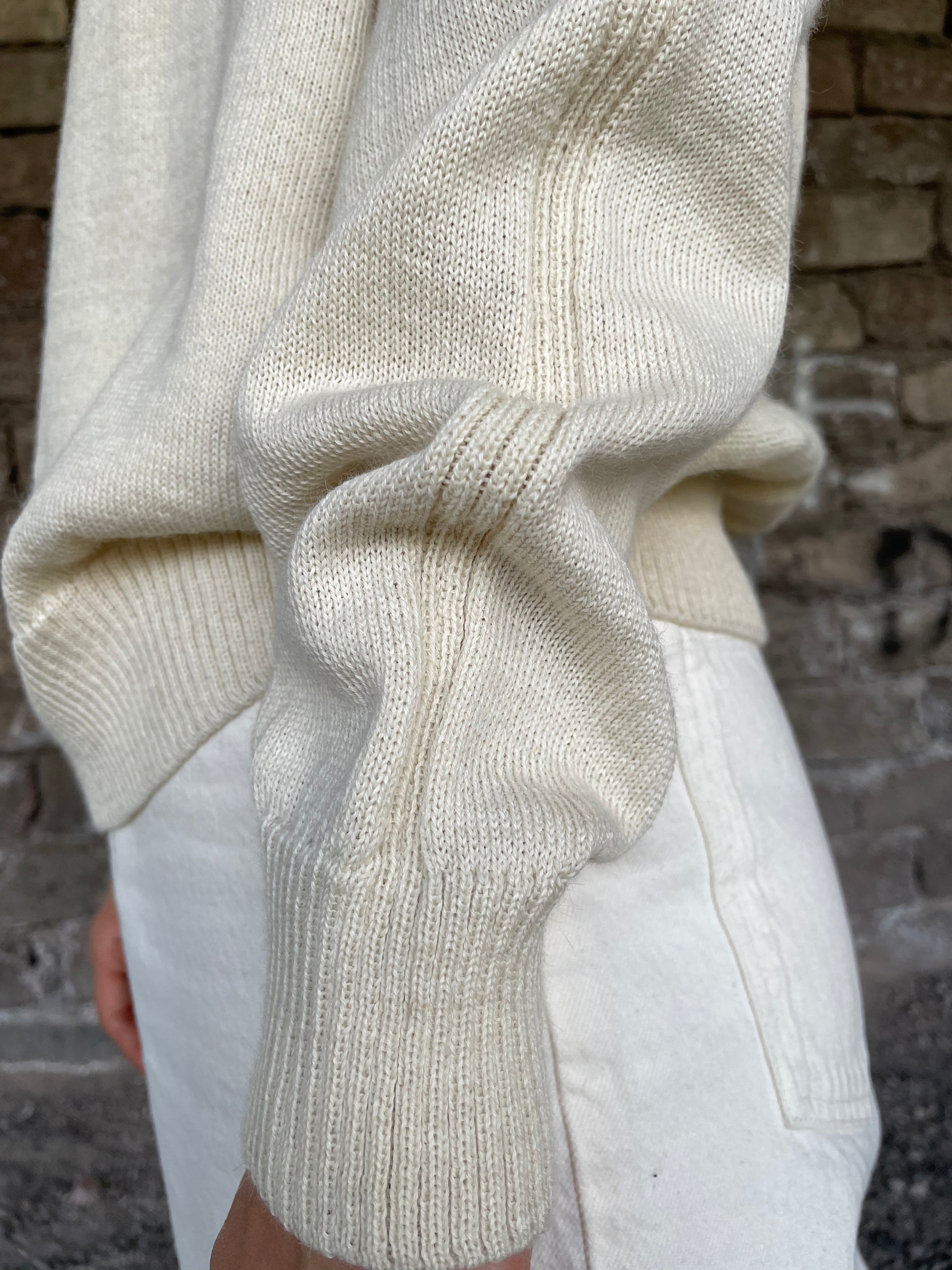 Alpaca Wool Sweater in off-white color
