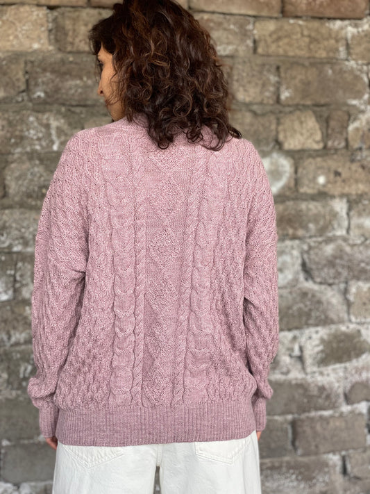 Alpaca Wool Sweater in pink color for women