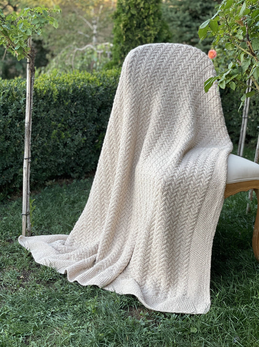 CAMILLA Hand Knitted Baby Alpaca Blanket