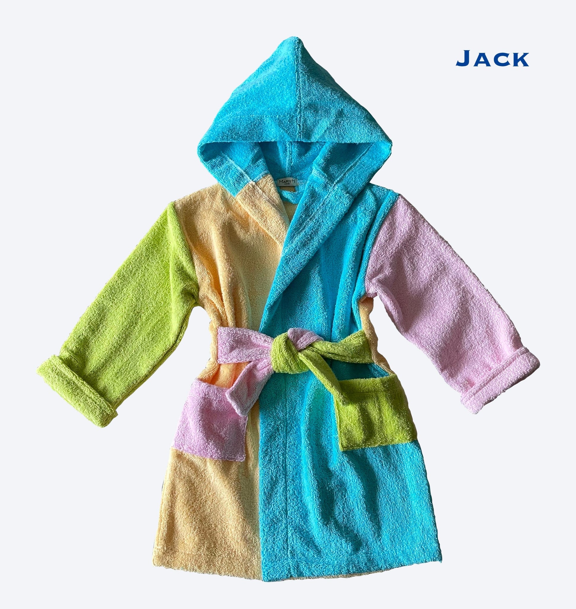 colourful Kids bathrobe from terry cotton fabric