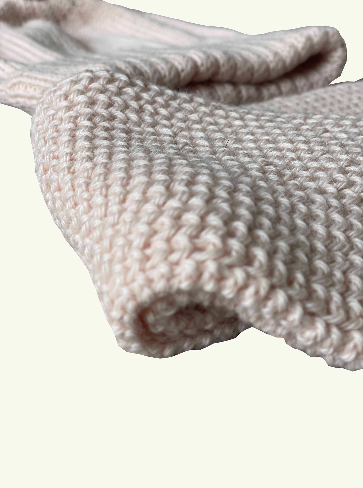 Baby knitted hat and scarf in colour pink