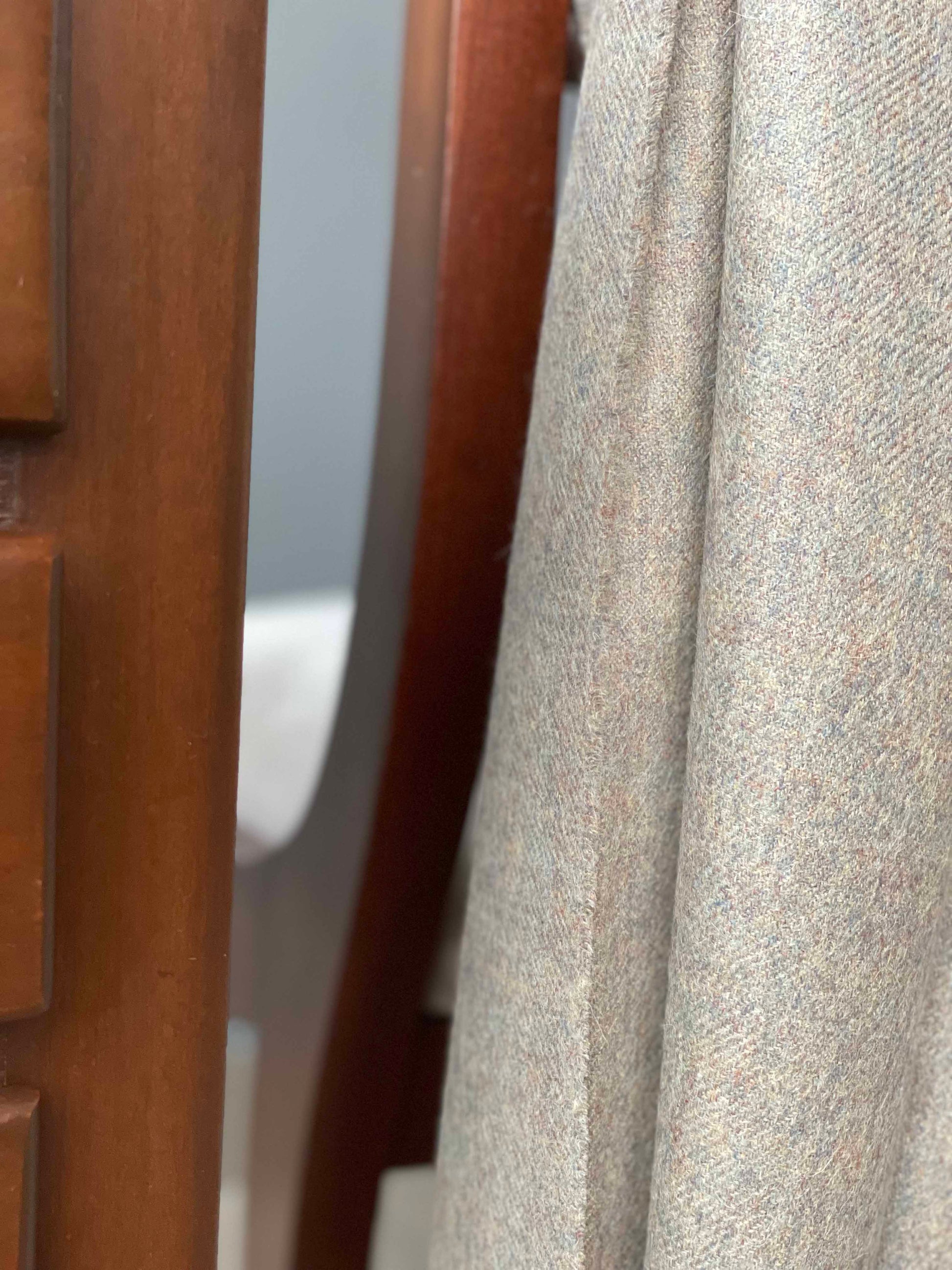 Blanket from alpaca wool in beige color