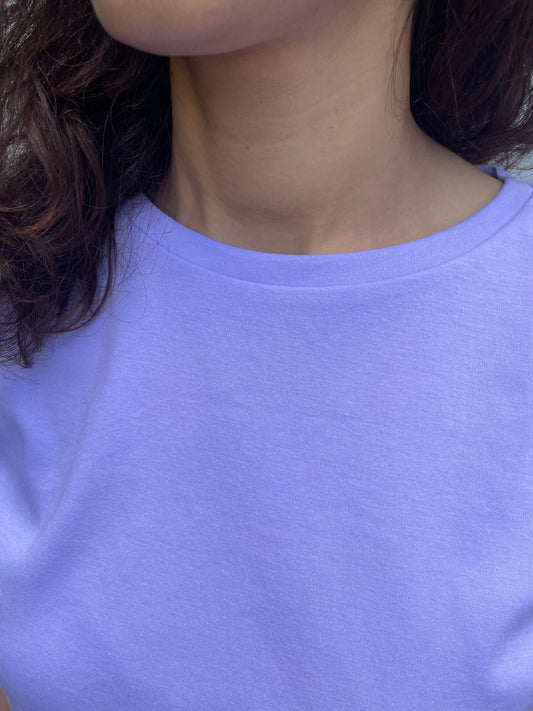 Women cotton t-shirt in lilac color