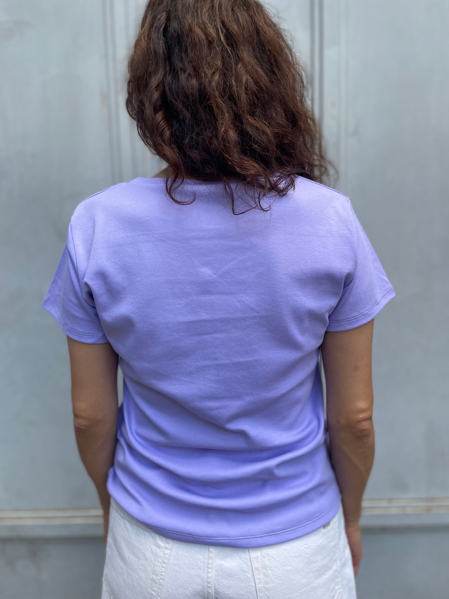 Women cotton t-shirt in lilac color