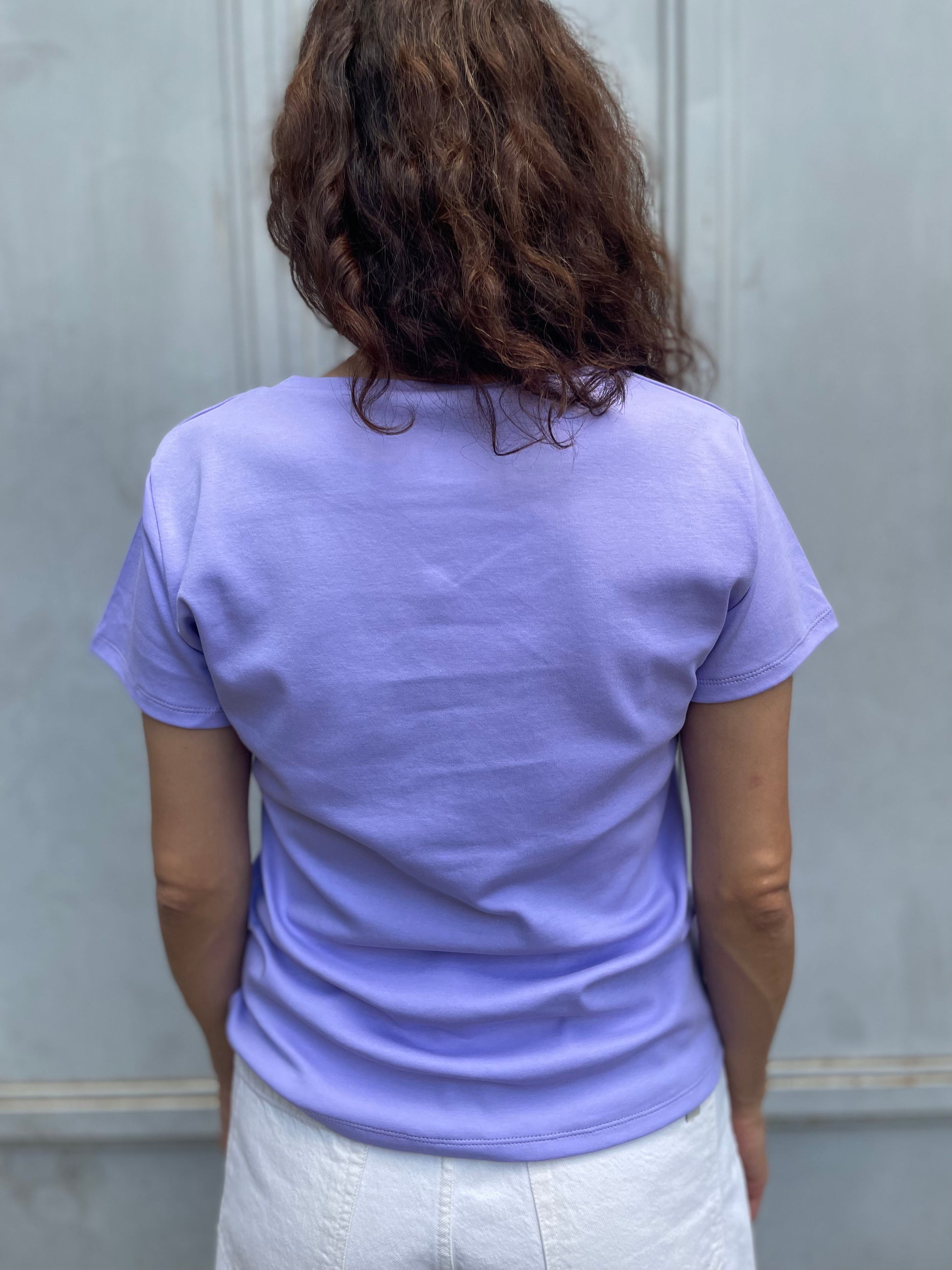 Women cotton t-shirt in lilac color