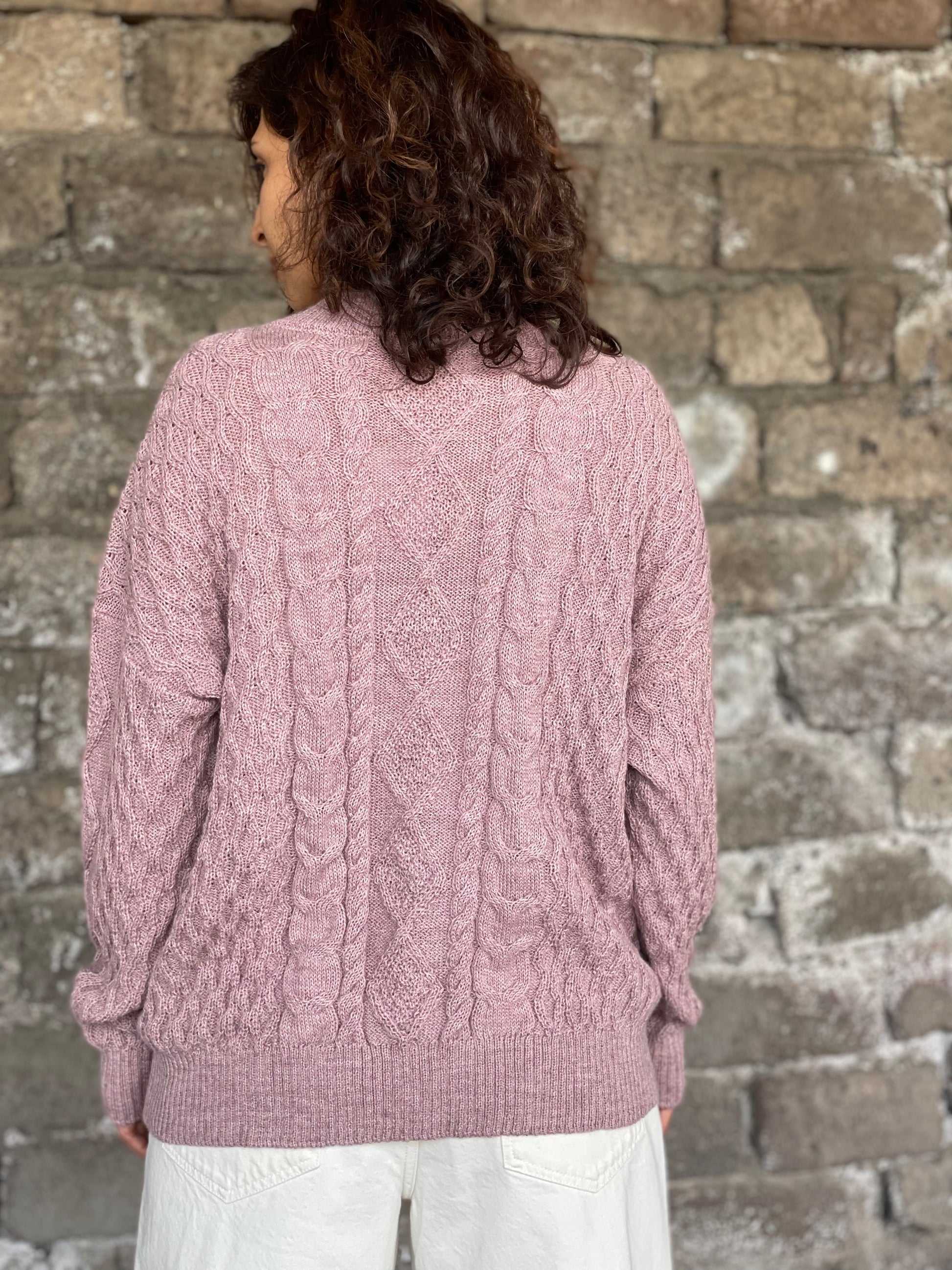 Alpaca Wool Sweater in pink color for women 