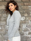 Cable Knitted Alpaca Wool Sweater in grey color