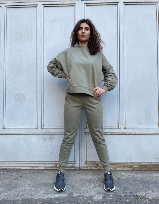 Comfortable Homewear for women in olive green color 