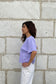 women cotton short t-shirt in lilac color