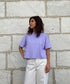 women cotton short t-shirt in lilac color