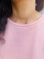 women cotton short t-shirt in pink color
