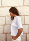 women cotton short t-shirt in white color