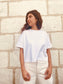 women cotton short t-shirt in white color